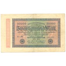 Банкнота 20000 марок 1923 года Германия