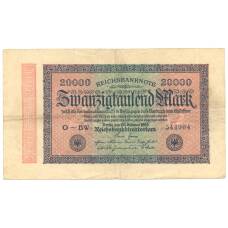 Банкнота 20000 марок 1923 года Германия