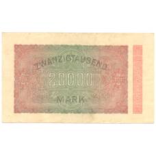 Банкнота 20000 марок 1923 года Германия (вид 2)