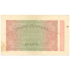 Банкнота 20000 марок 1923 года Германия (вид 2)