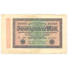 Банкнота 20000 марок 1923 года Германия