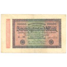 Банкнота 20000 марок 1923 года Германия