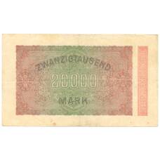 Банкнота 20000 марок 1923 года Германия (вид 2)