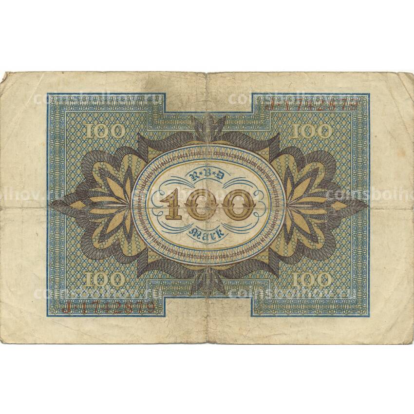 Банкнота 100 марок 1920 года Германия (вид 2)