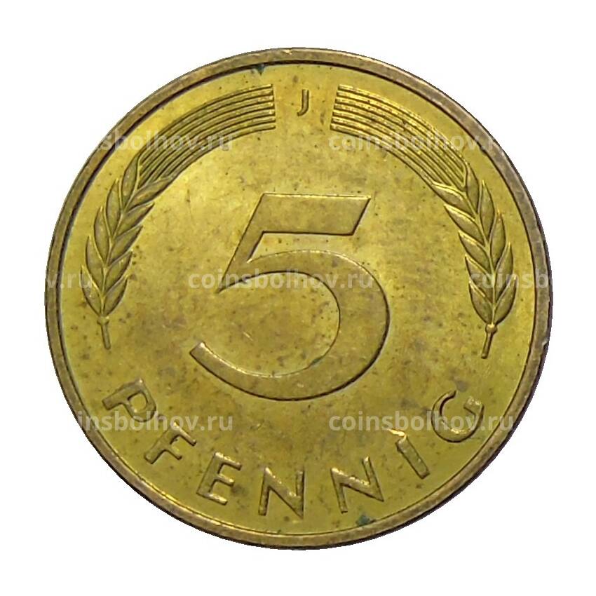 Монета 5 пфеннигов 1989 года J Германия (вид 2)