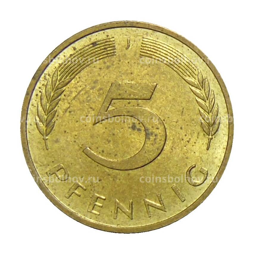 Монета 5 пфеннигов 1980 года J Германия (вид 2)