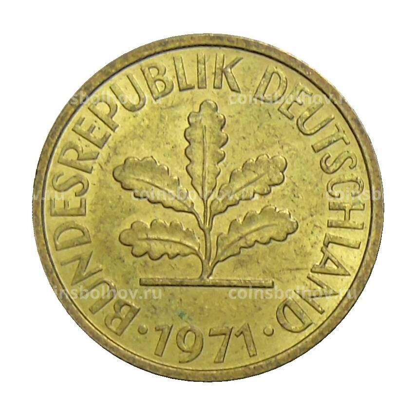 Монета 5 пфеннигов 1971 года J Германия