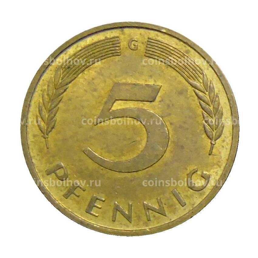 Монета 5 пфеннигов 1989 года G Германия (вид 2)