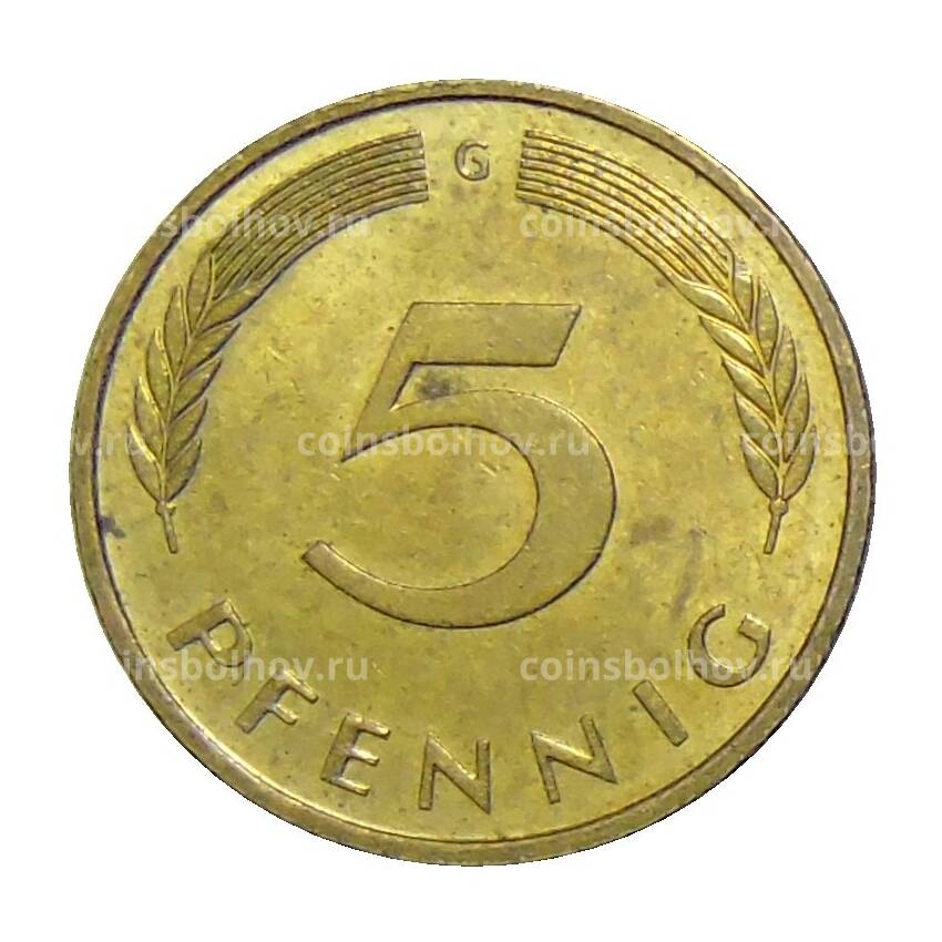 Монета 5 пфеннигов 1991 года G Германия (вид 2)