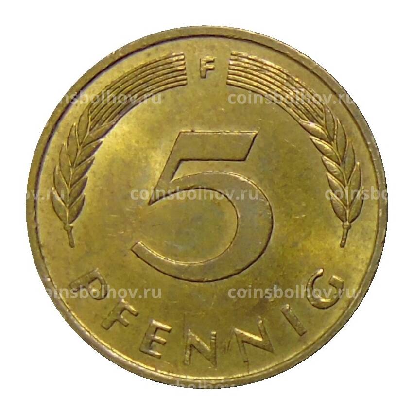 Монета 5 пфеннигов 1989 года F Германия (вид 2)