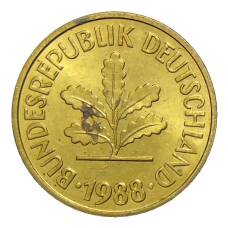Монета 5 пфеннигов 1988 года J Германия (аверс)