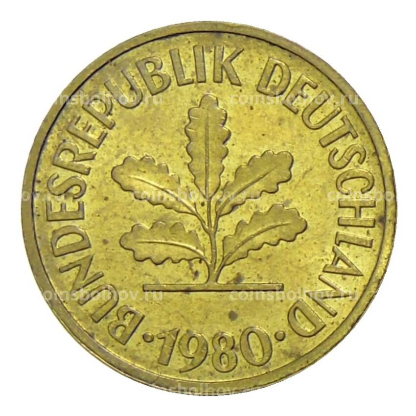 Монета 5 пфеннигов 1980 года F Германия