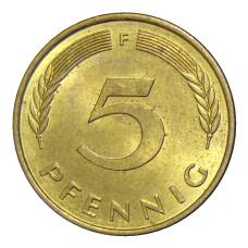 Монета 5 пфеннигов 1977 года F Германия (реверс)