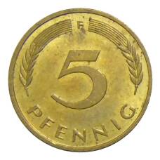 Монета 5 пфеннигов 1991 года F Германия (реверс)