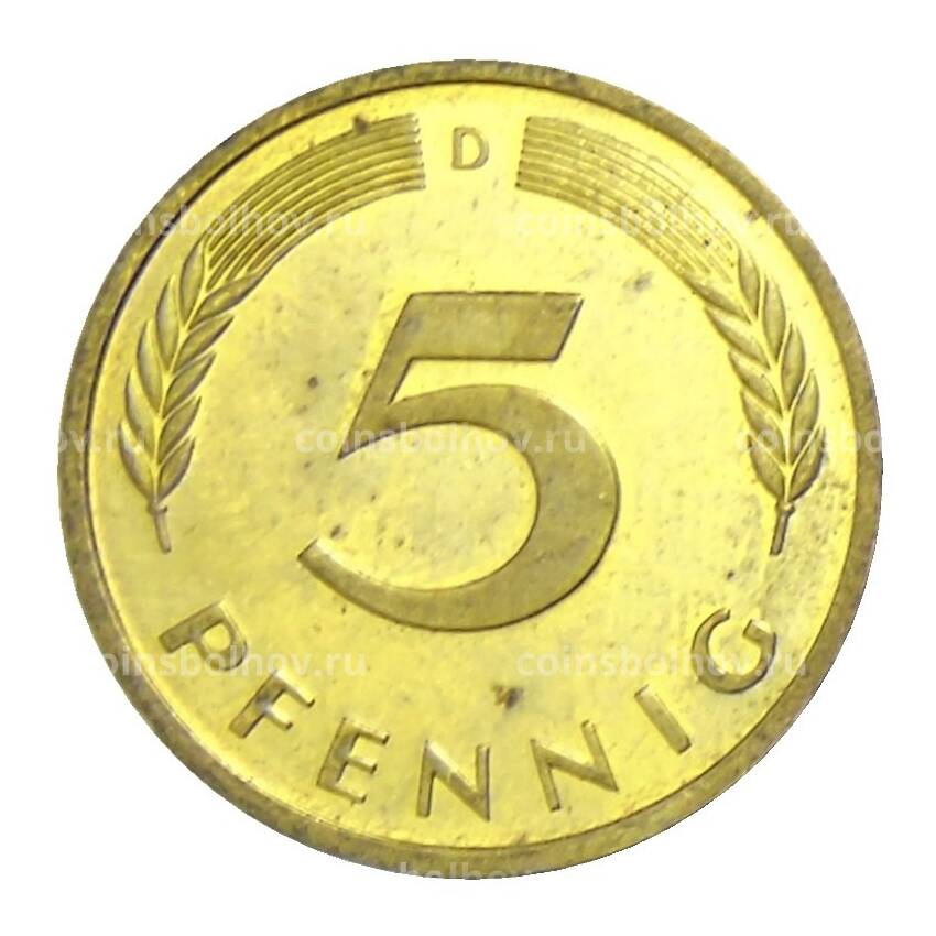 Монета 5 пфеннигов 1982 года D Германия (вид 2)