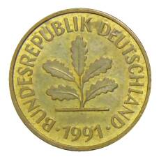 Монета 5 пфеннигов 1991 года D Германия (аверс)