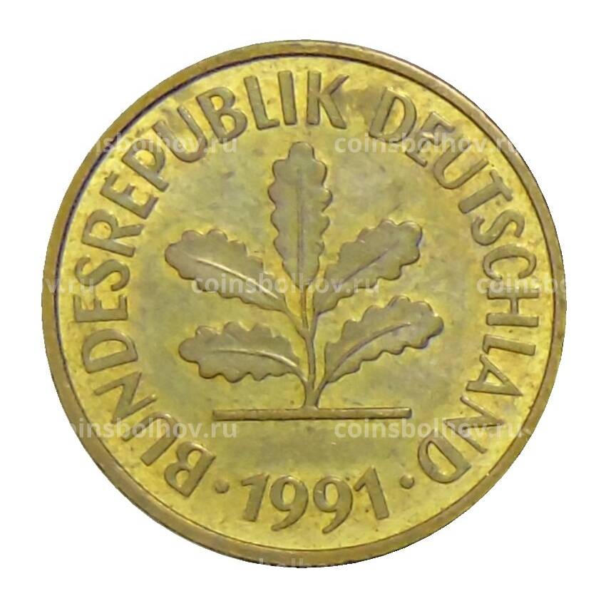 Монета 5 пфеннигов 1991 года D Германия
