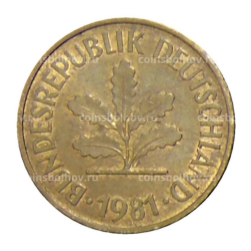 Монета 5 пфеннигов 1981 года D Германия
