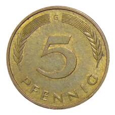 Монета 5 пфеннигов 1991 года G Германия (реверс)