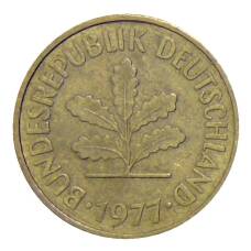Монета 5 пфеннигов 1977 года J Германия (аверс)