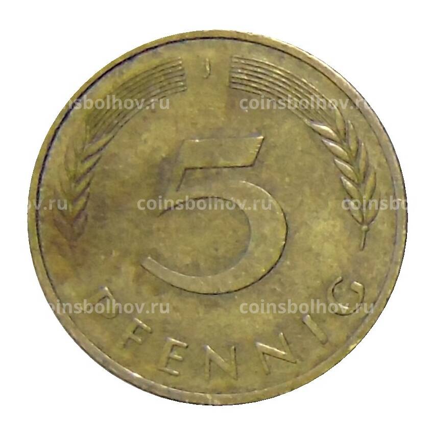 Монета 5 пфеннигов 1977 года J Германия (вид 2)