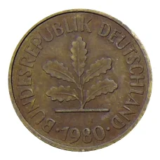 Монета 5 пфеннигов 1980 года J Германия (аверс)