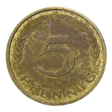 Монета 5 пфеннигов 1980 года J Германия (реверс)