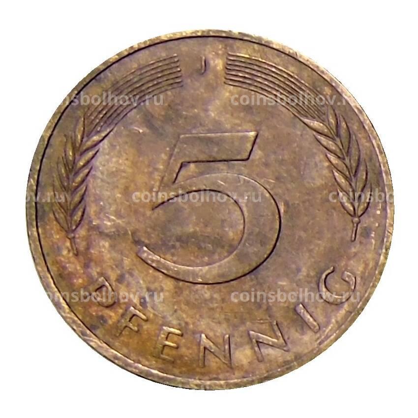 Монета 5 пфеннигов 1983 года J Германия (вид 2)