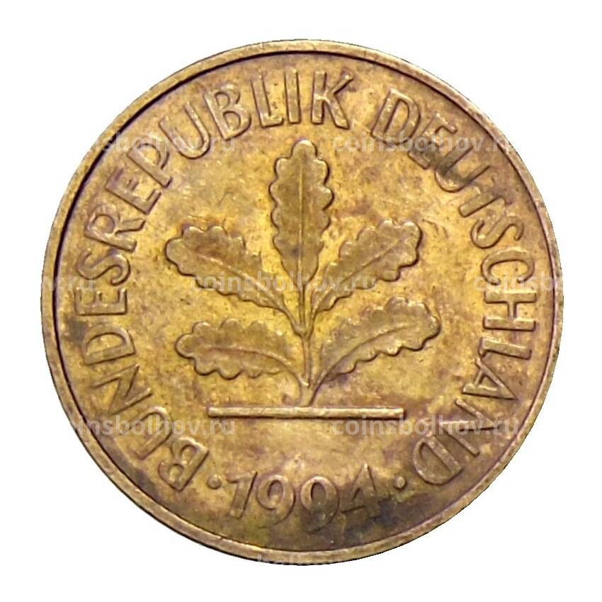 Монета 5 пфеннигов 1994 года J Германия