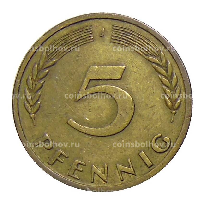 Монета 5 пфеннигов 1950 года J Германия (вид 2)