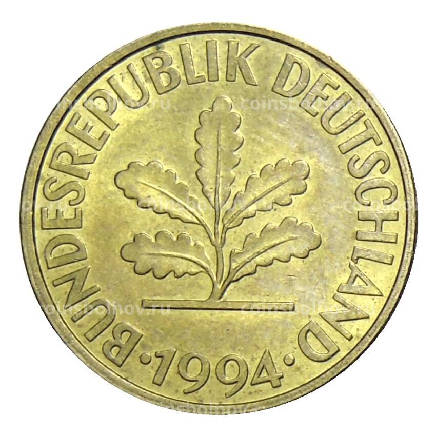 Монета 10 пфеннигов 1994 года F Германия