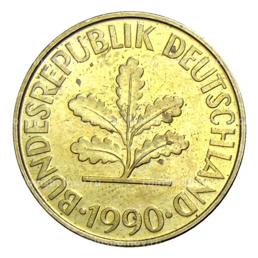 Монета 10 пфеннигов 1990 года A Германия