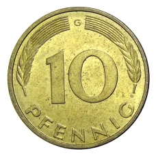 Монета 10 пфеннигов 1995 года G Германия (реверс)