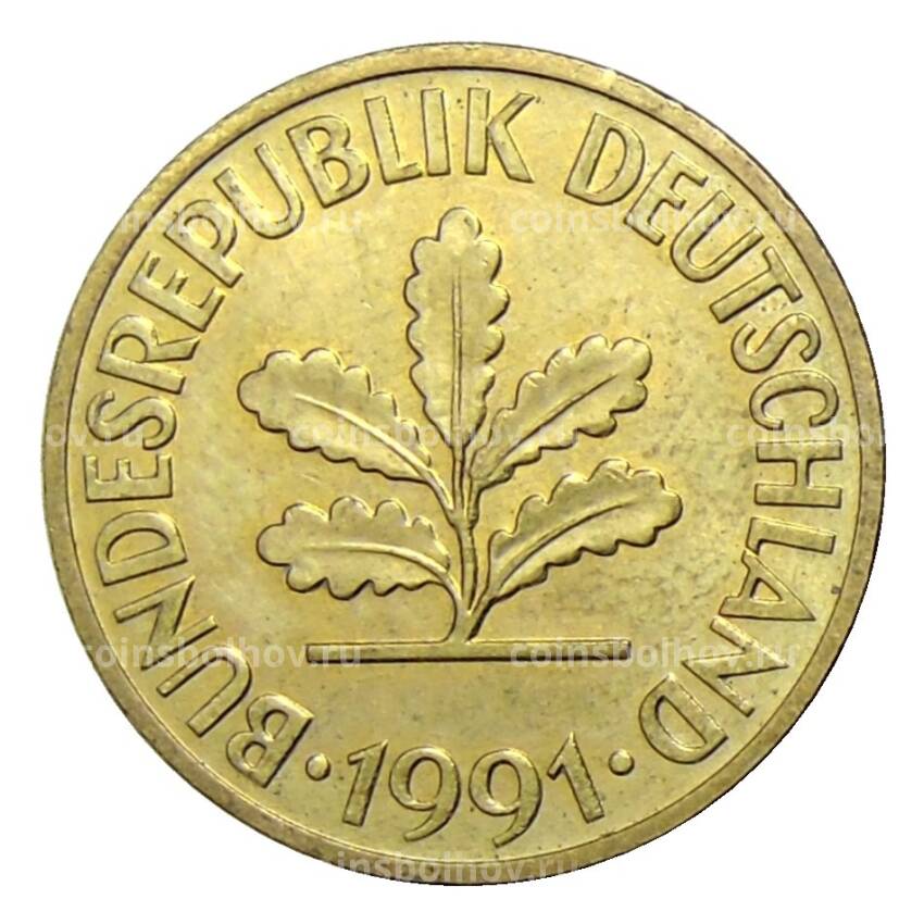 Монета 10 пфеннигов 1991 года G Германия