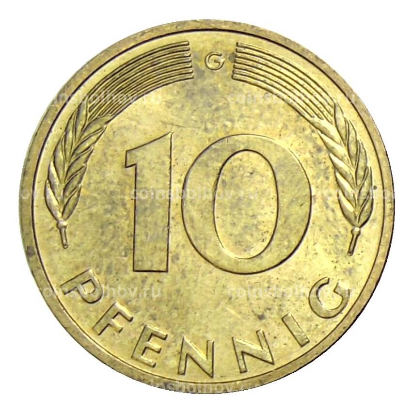 Монета 10 пфеннигов 1991 года G Германия (вид 2)