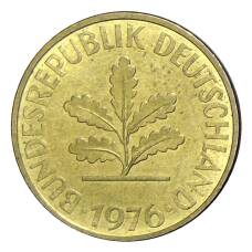 Монета 10 пфеннигов 1976 года J Германия (аверс)