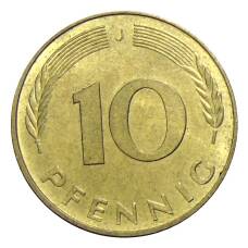 Монета 10 пфеннигов 1976 года J Германия (реверс)