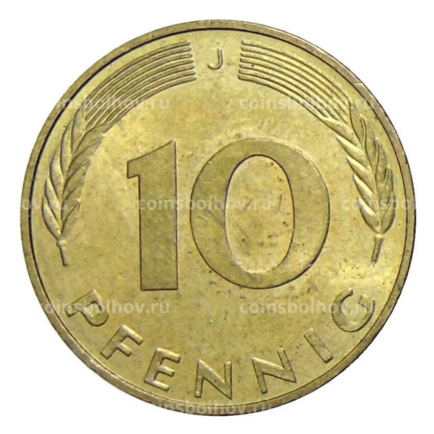 Монета 10 пфеннигов 1990 года J Германия (вид 2)