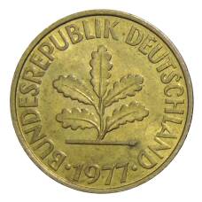 Монета 10 пфеннигов 1977 года D Германия (аверс)