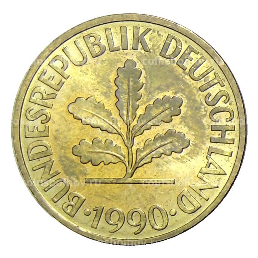 Монета 10 пфеннигов 1990 года D Германия