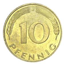Монета 10 пфеннигов 1995 года J Германия (реверс)