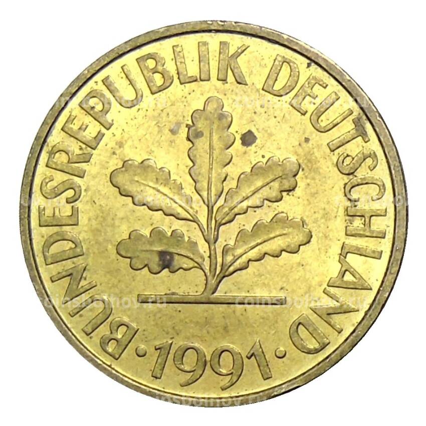 Монета 10 пфеннигов 1991 года F Германия