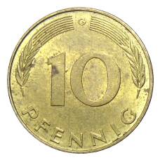 Монета 10 пфеннигов 1972 года G Германия (реверс)
