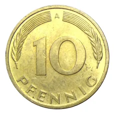Монета 10 пфеннигов 1991 года A Германия (реверс)