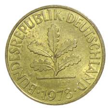 Монета 10 пфеннигов 1978 года F Германия (аверс)