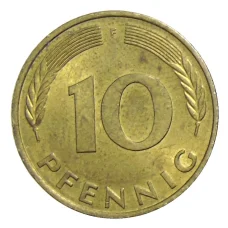 Монета 10 пфеннигов 1978 года F Германия (реверс)