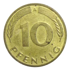 Монета 10 пфеннигов 1992 года A Германия (реверс)