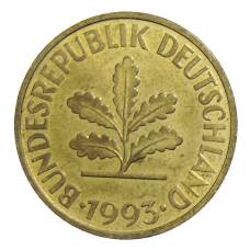 Монета 10 пфеннигов 1993 года J Германия (аверс)