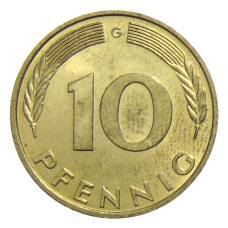 Монета 10 пфеннигов 1979 года G Германия (реверс)