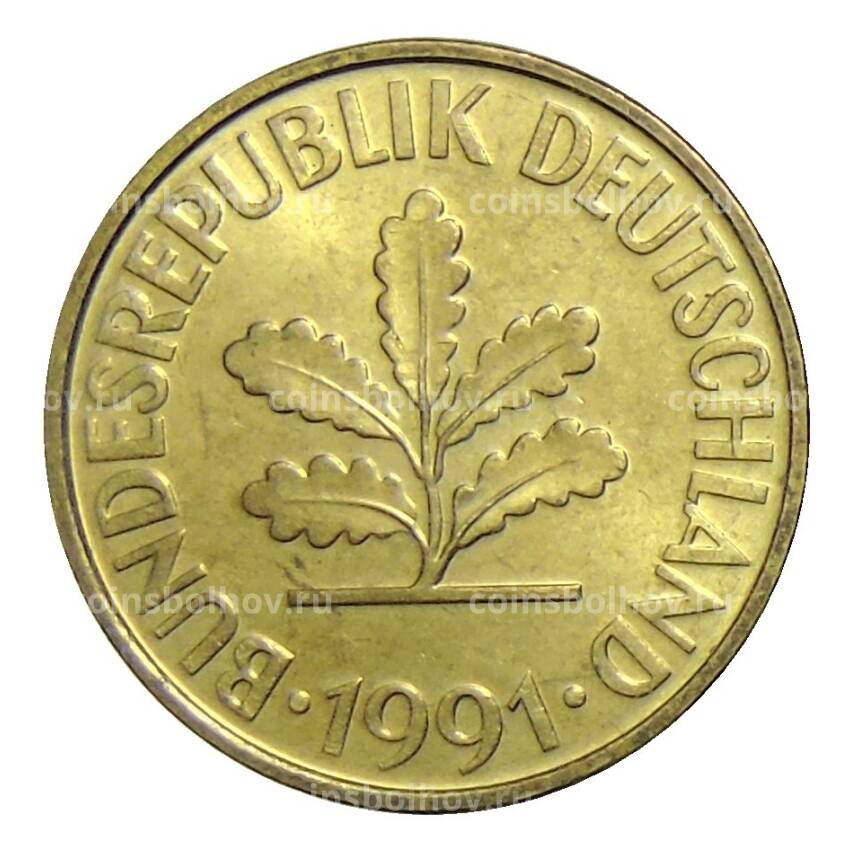 Монета 10 пфеннигов 1991 года A Германия